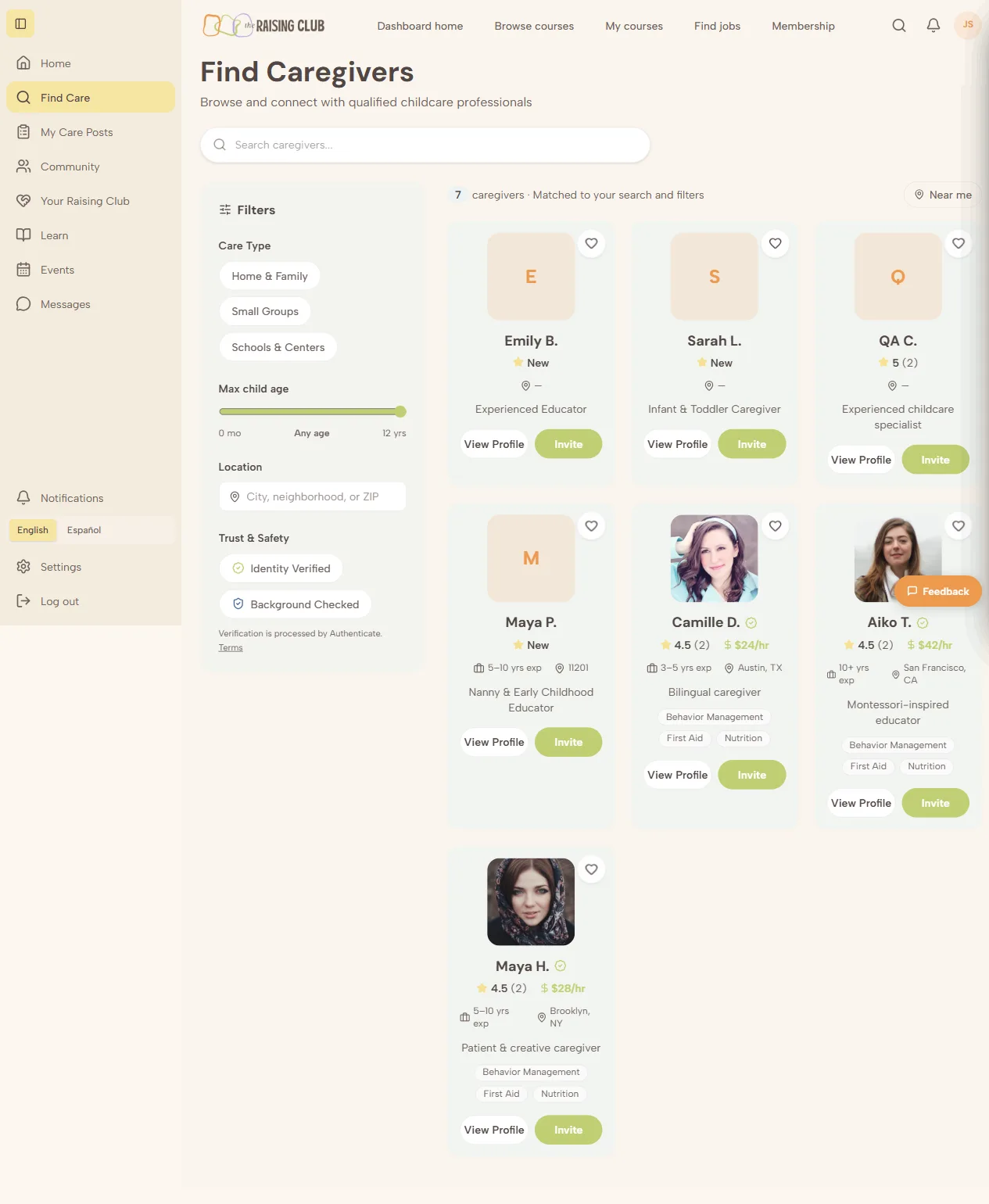 Credential filters in the marketplace a learner is listed in