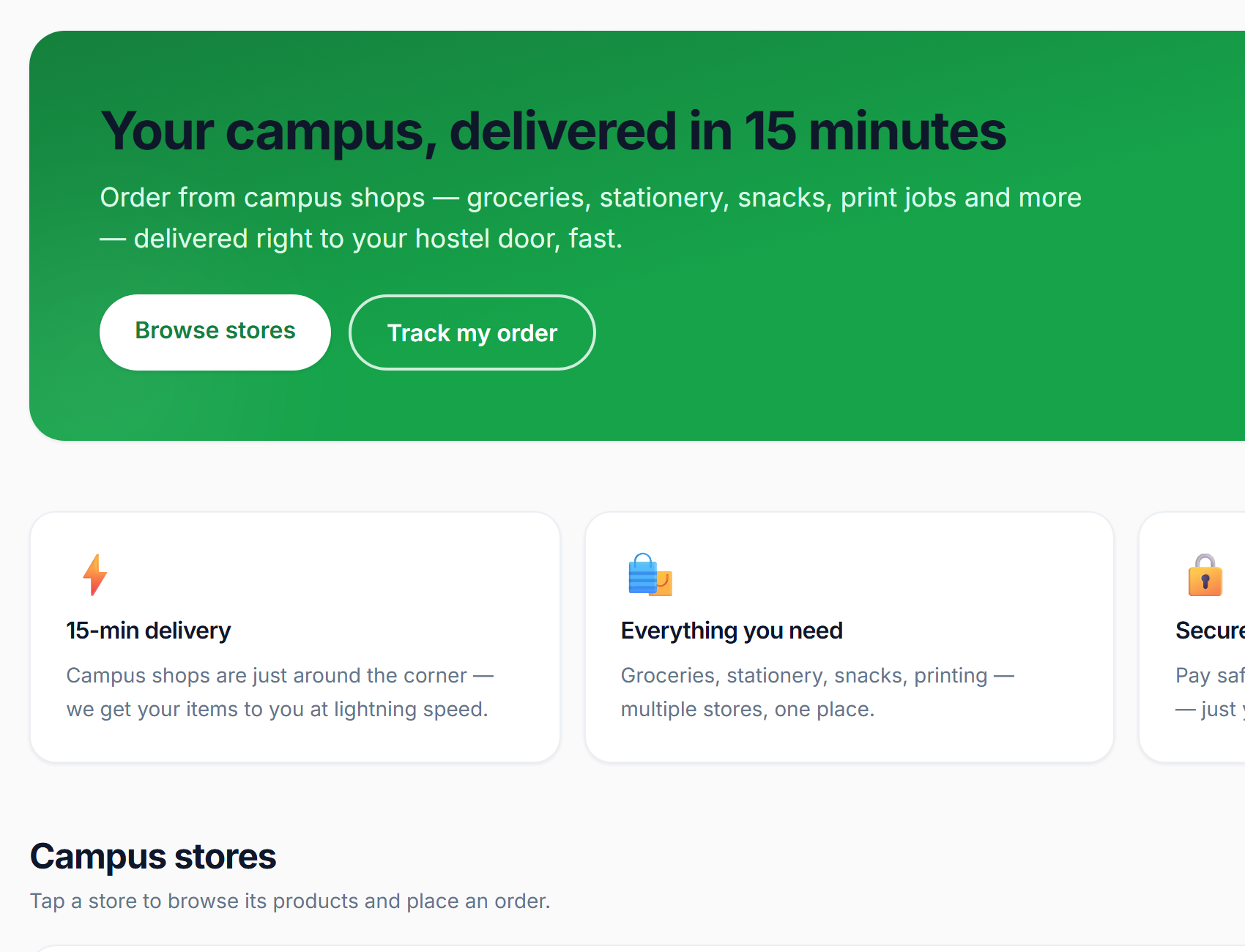 CampusKart — College store e-commerce