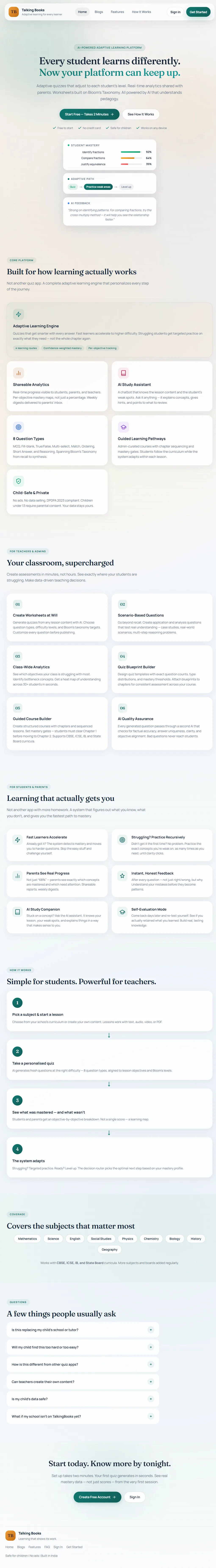 Marketing site — adaptive learning for every learner